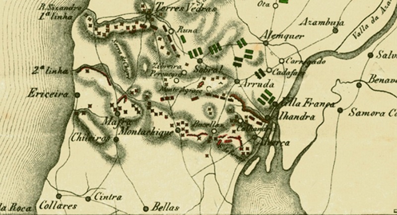 Mapa Antigo Linhas de Torres Vedras