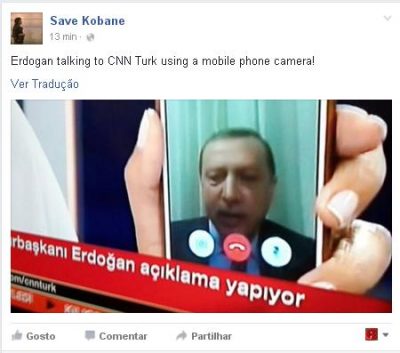 Erdogan fala à CNN Turquia através de telemóvel