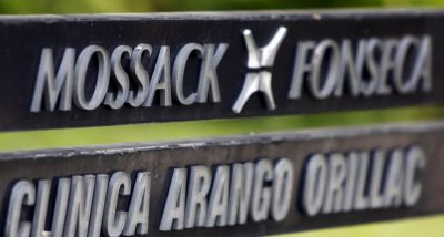 A company list showing the Mossack Fonseca law firm is pictured on a sign at the Arango Orillac Building in Panama City April 3, 2016. REUTERS/Carlos Jasso TPX IMAGES OF THE DAY