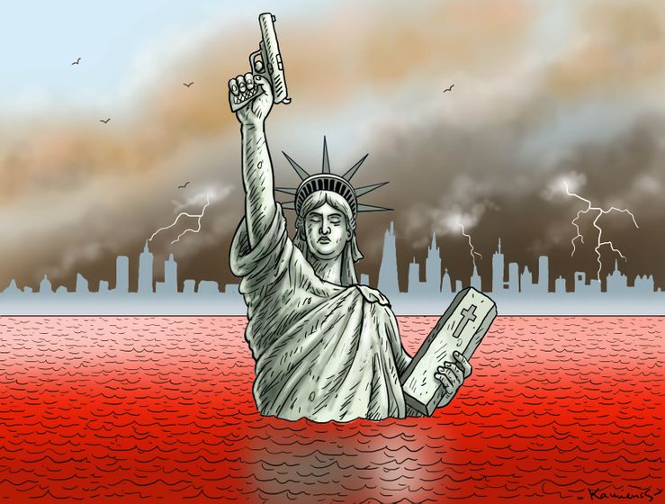 American Freedom, cartoon, Marian Kamensky