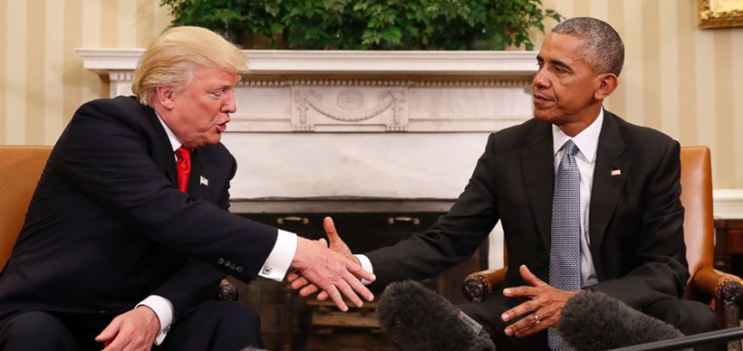 Trump e Obama na Casa Branca