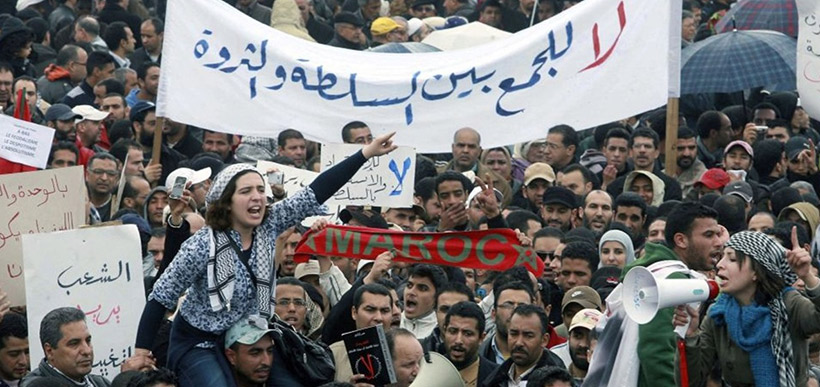 População do Rif em força contra a monarquia de Marrocos
